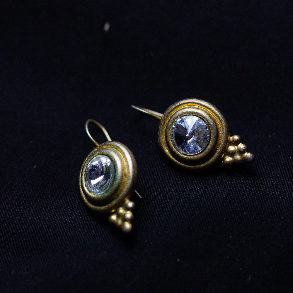 Golden Crystal Earrings